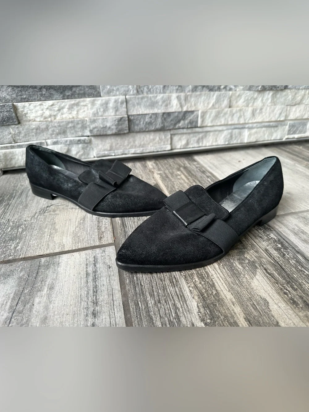 DANIELLA LEHAVI Black Leather Slip On Loafer Shoes  EU 39 US 9
